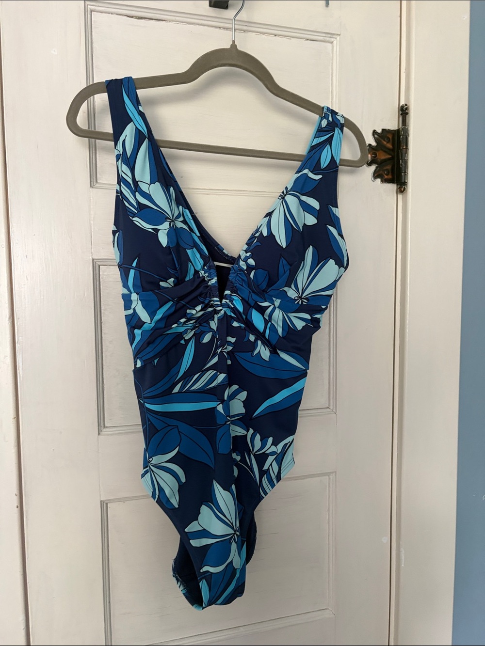 Adore Me Navy & Aqua Floral One-Piece Swimsuit